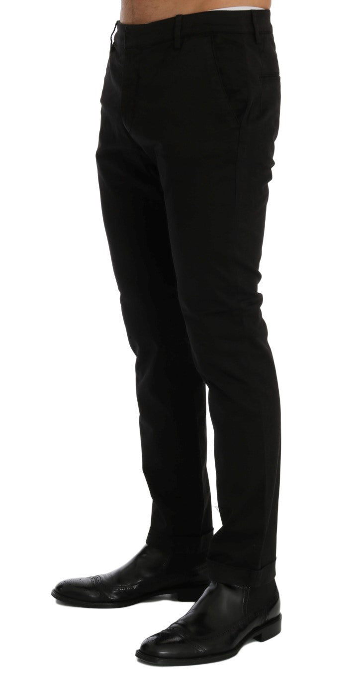 Buy Black Slim Fit Cotton Stretch Pants by Costume National
