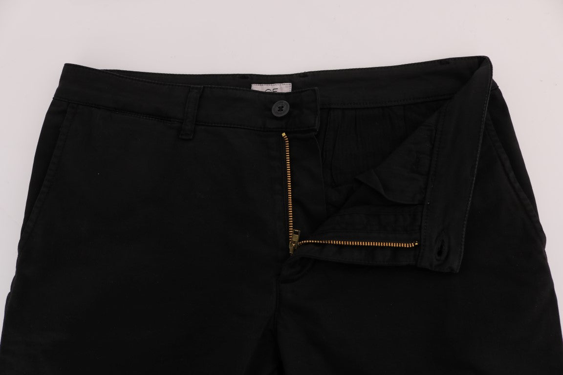 Buy Black Cotton Stretch Chinos Pants by GF Ferre