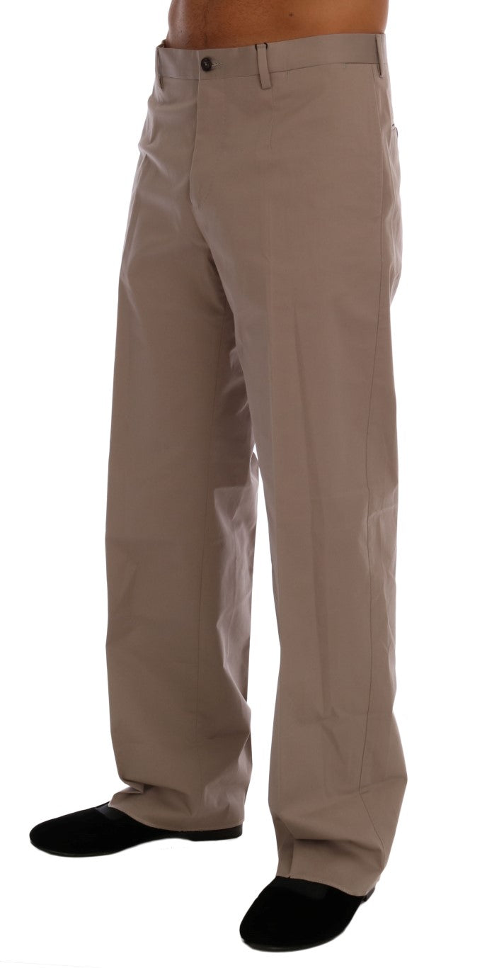 Buy Beige Cotton Stretch Chinos Pants by Dolce & Gabbana