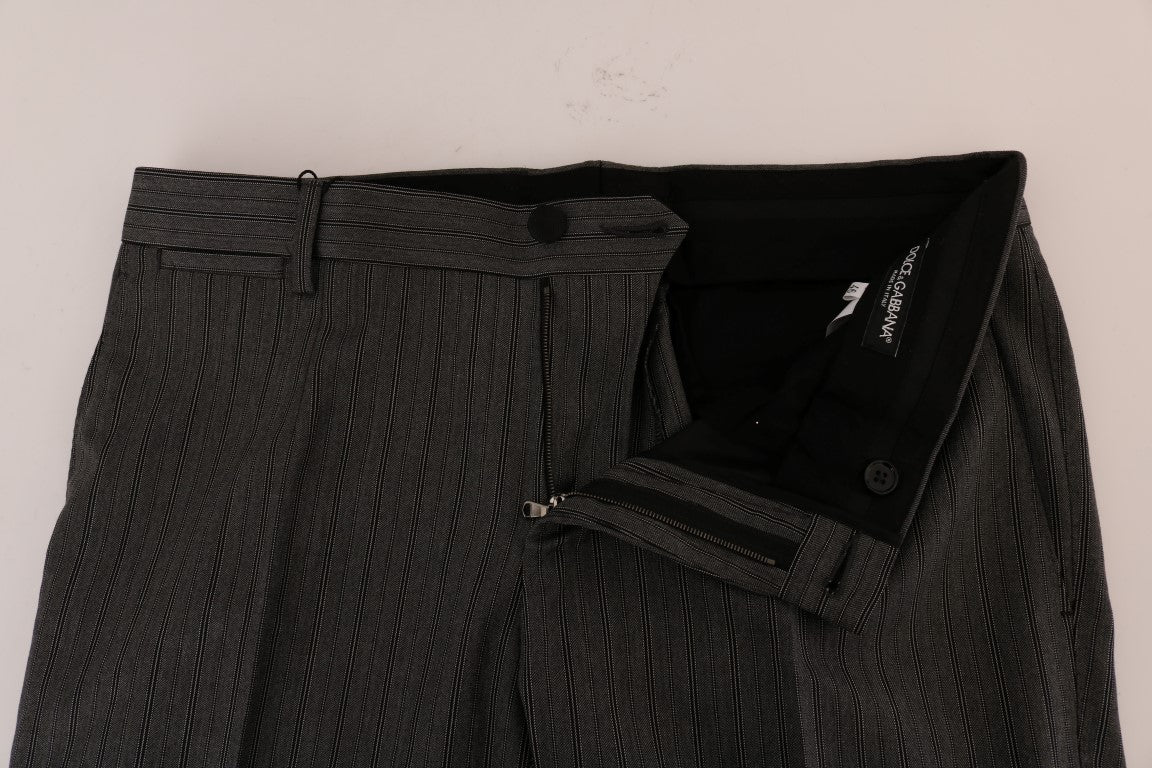 Buy Gray Wool Striped Formal Pants by Dolce & Gabbana
