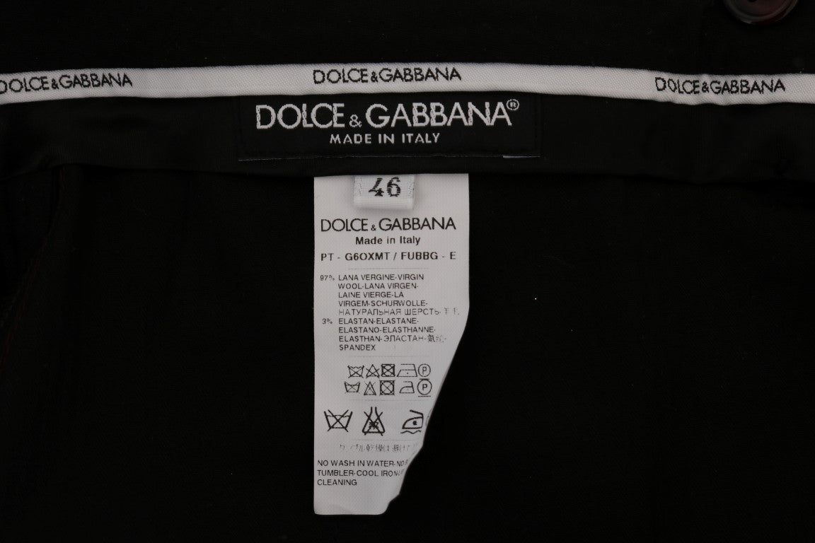 Buy Purple Wool Stretch Formal Pants by Dolce & Gabbana