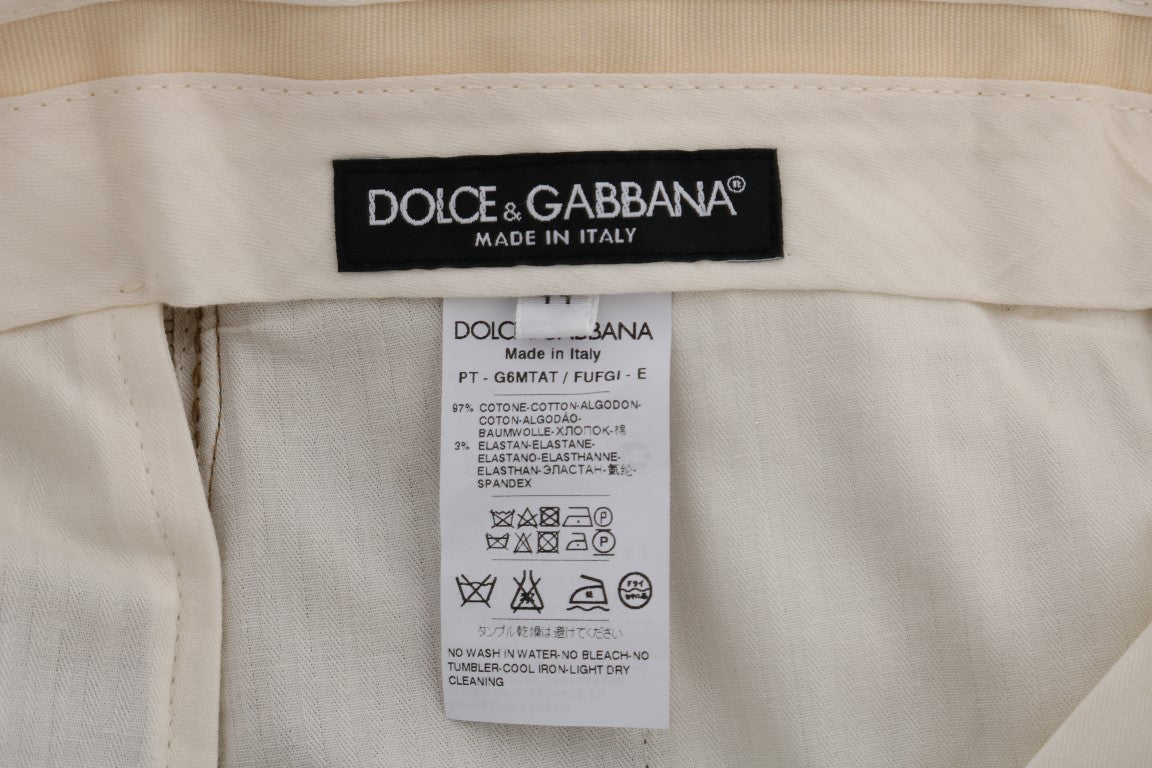 Buy Brown Stretch Cotton Pants by Dolce & Gabbana