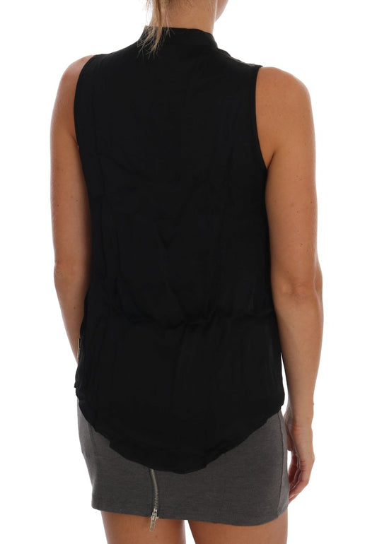 Buy Black Sleeveless Viscose Blouse Top by Versace Jeans