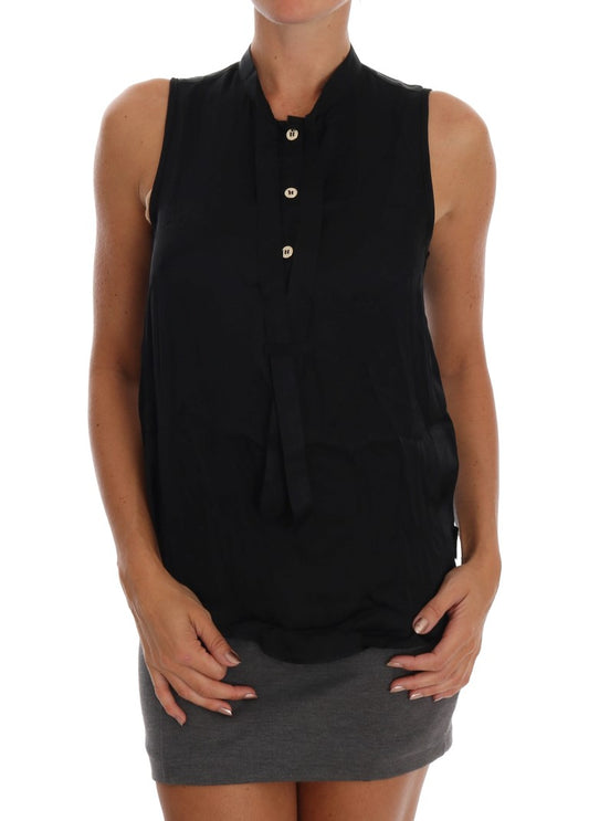 Buy Black Sleeveless Viscose Blouse Top by Versace Jeans