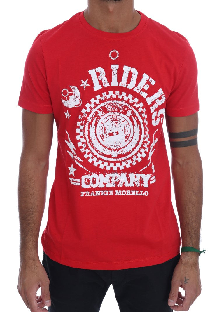 Buy Red Cotton RIDERS Crewneck T-Shirt by Frankie Morello