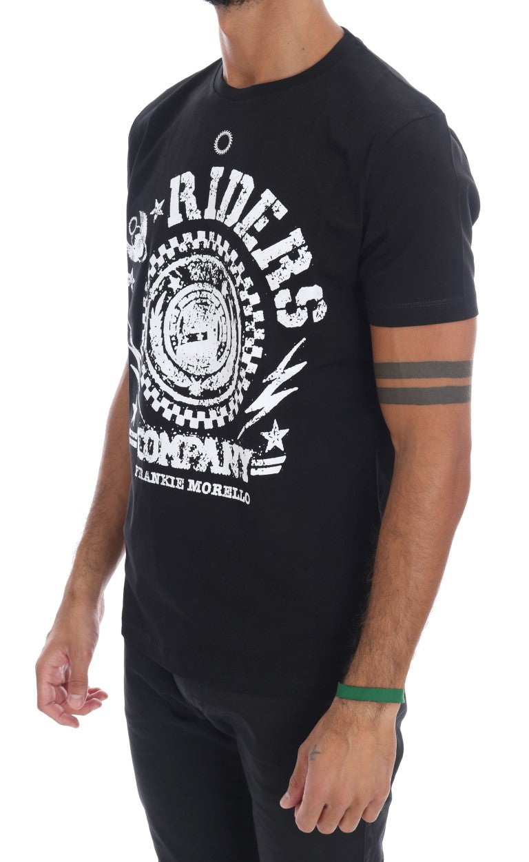 Buy Black Cotton RIDERS Crewneck T-Shirt by Frankie Morello