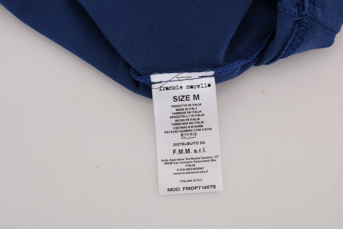 Buy Blue Cotton RIDERS Crewneck T-Shirt by Frankie Morello