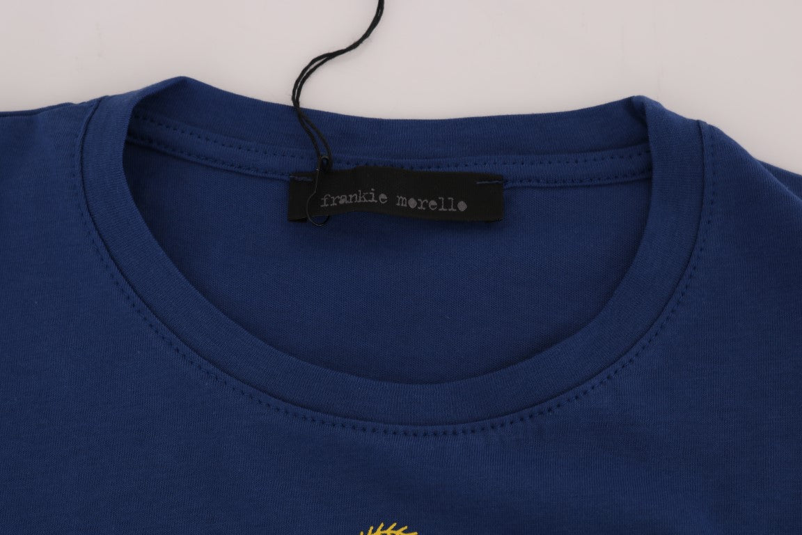 Buy Blue Cotton RIDERS Crewneck T-Shirt by Frankie Morello