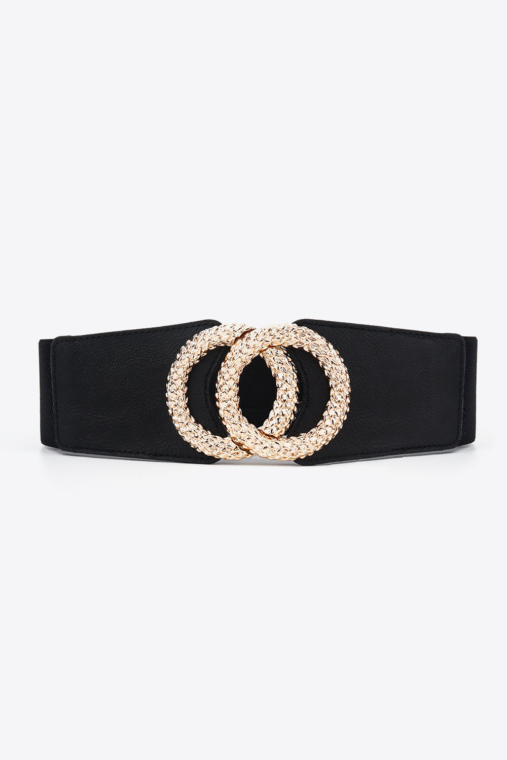 Buy Circle Buckle Elastic Wide PU Belt by Faz