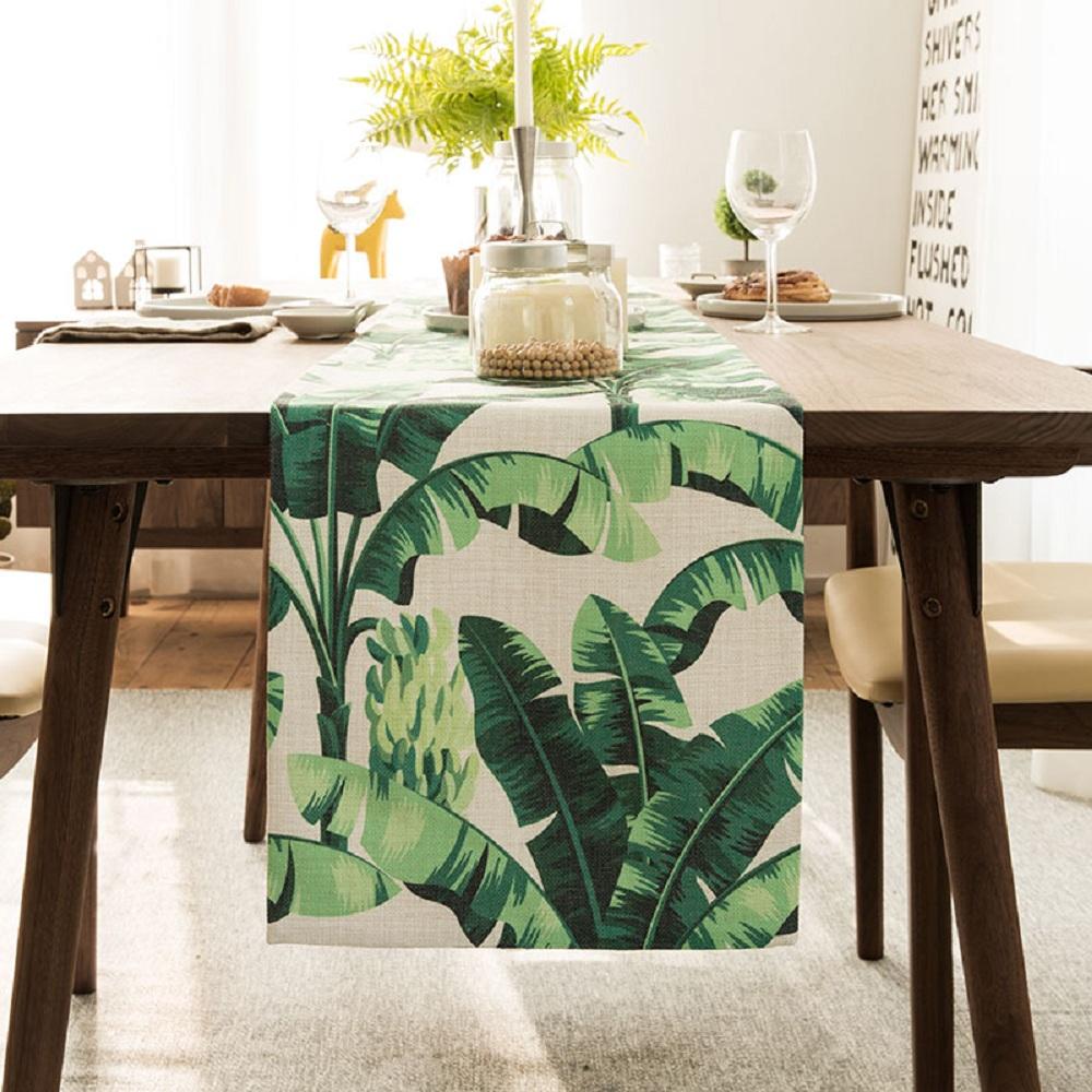 Buy Green Banana Leaves tablecloth by Purple Artemis