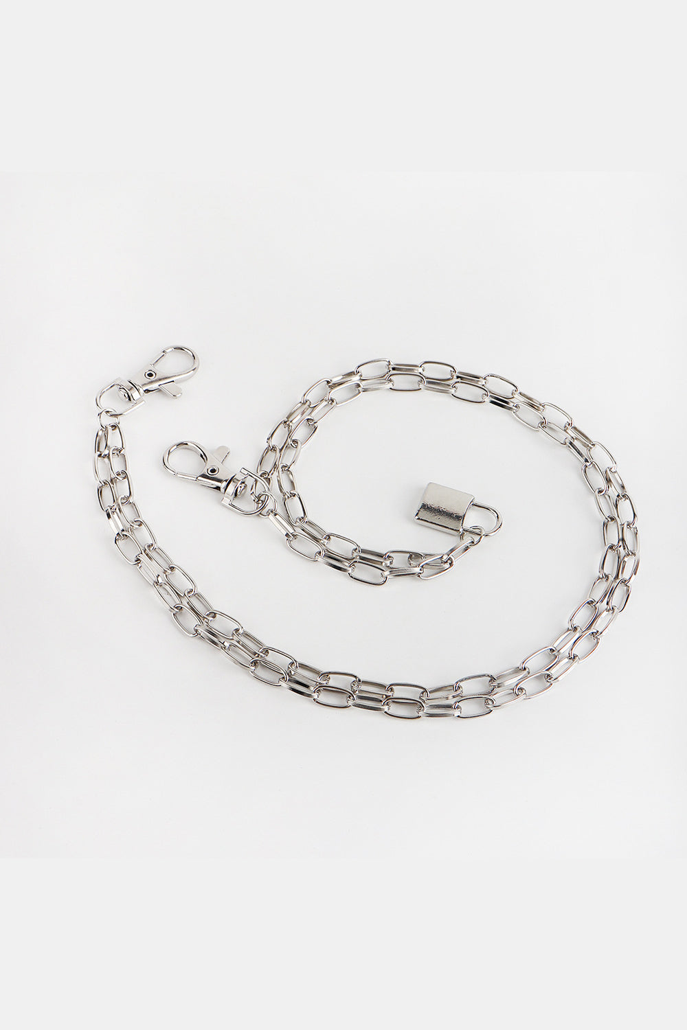 Buy Double Layered Iron Chain Belt with Lock Charm by Faz