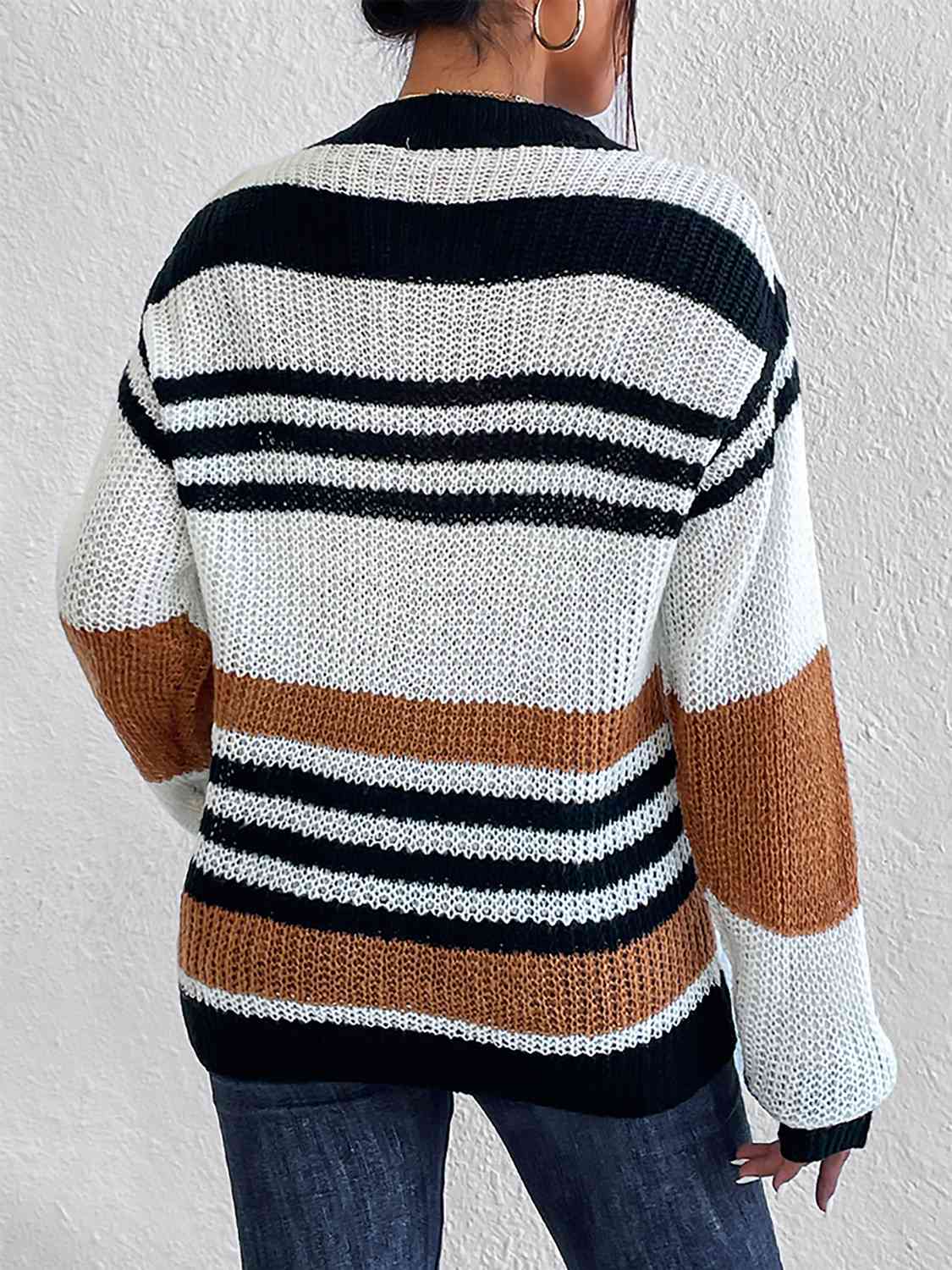 Buy Striped Round Neck Sweater by O & Y.M