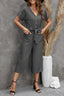 Buy Button Front Belted Cropped Jumpsuit with Pockets by Faz