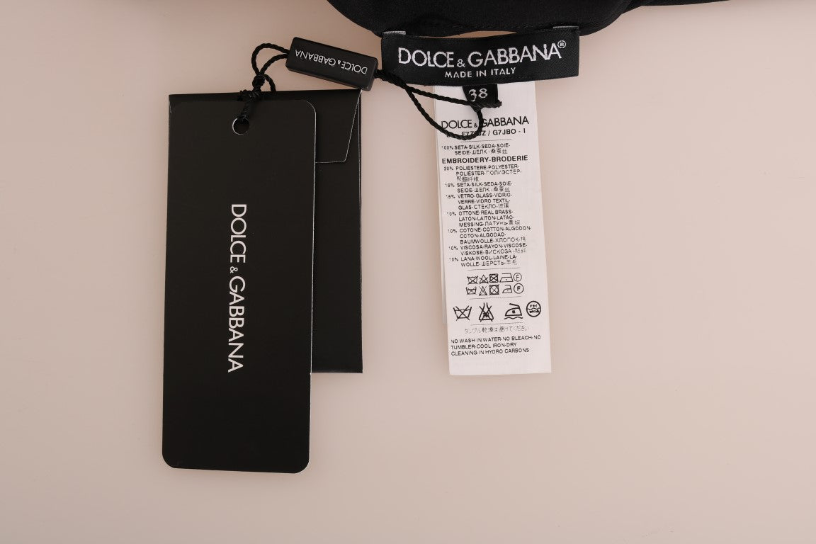 Buy Black Silk Fairy Tale Top Crystal Blouse by Dolce & Gabbana