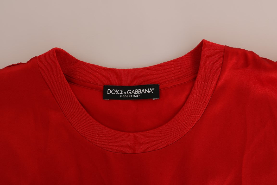 Buy Red Silk Orange Vase Crystal Top by Dolce & Gabbana