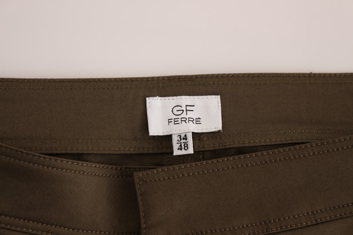 Buy Green Cotton Stretch Comfort Fit Pants by GF Ferre