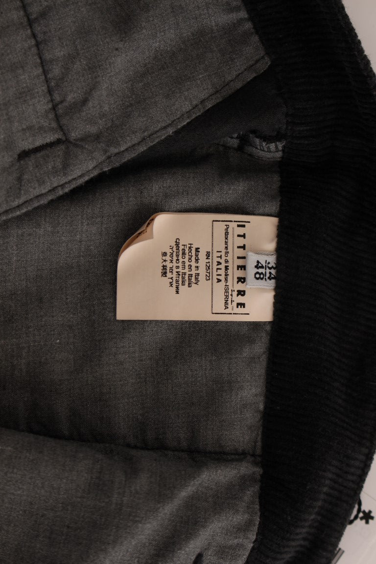 Buy Black Corduroy Cotton Straight Fit Pants by GF Ferre