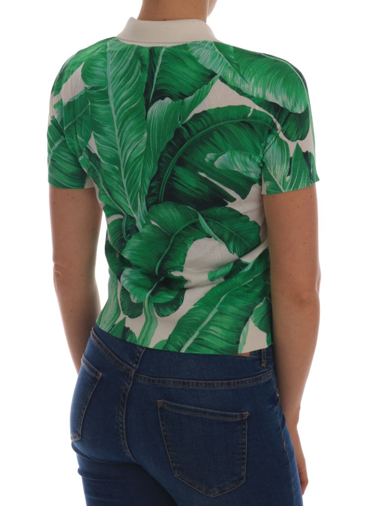Buy Green Banana Leaf  Polo T-shirt by Dolce & Gabbana