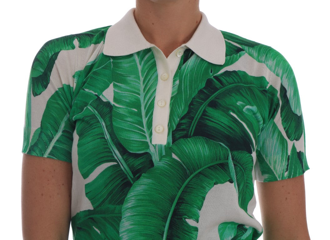 Buy Green Banana Leaf  Polo T-shirt by Dolce & Gabbana