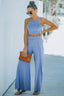 Buy Cropped Tie-Back Cami and Split Pants Set by Faz