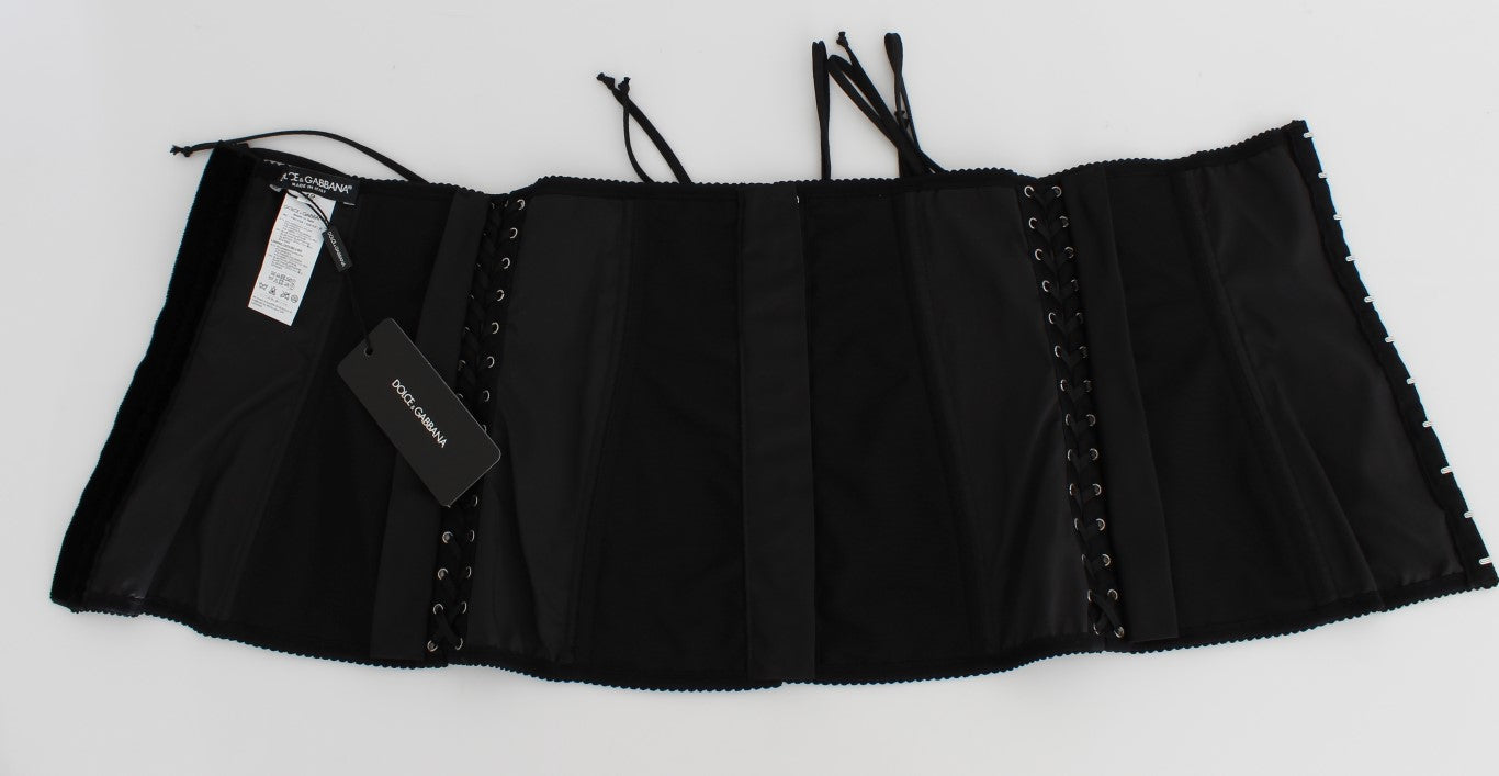 Buy Black Stretch Corset Waist Strap Belt by Dolce & Gabbana