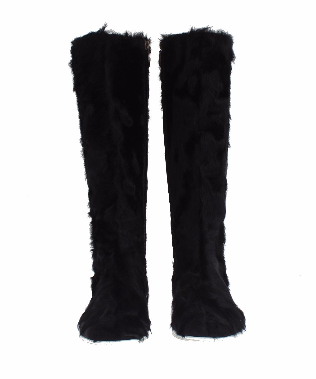 Buy Black Xiangao Lamb Fur Leather Boots by Dolce & Gabbana