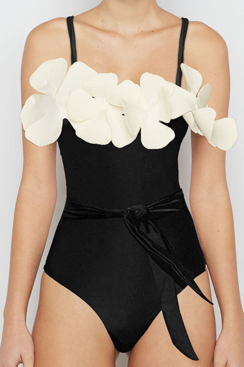 Buy Contrast Flower Detail One-Piece Swimsuit by Faz