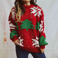 Buy Snowflake Round Neck Long Sleeve Sweater by Faz