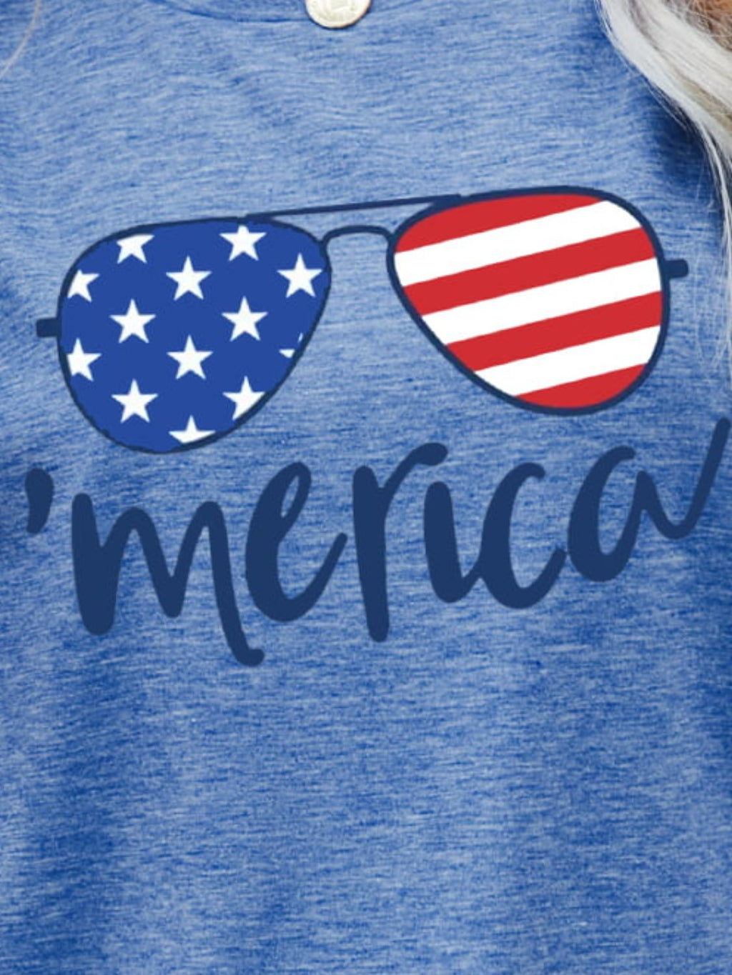 Buy US Flag Glasses Graphic Tee by Faz