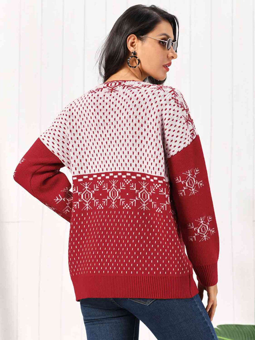 Buy Snowflake Button Down Cardigan by Faz