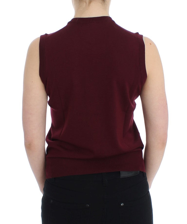 Buy Red Sleeveless Crewneck Vest Pullover by Dolce & Gabbana