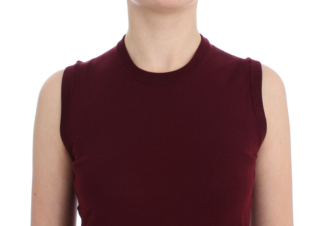 Buy Red Sleeveless Crewneck Vest Pullover by Dolce & Gabbana