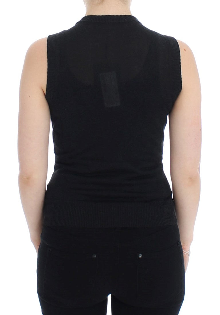 Buy Black Sleeveless Crewneck Vest Pullover by Dolce & Gabbana