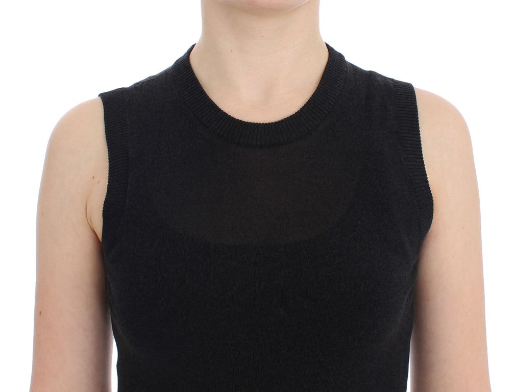Buy Black Sleeveless Crewneck Vest Pullover by Dolce & Gabbana
