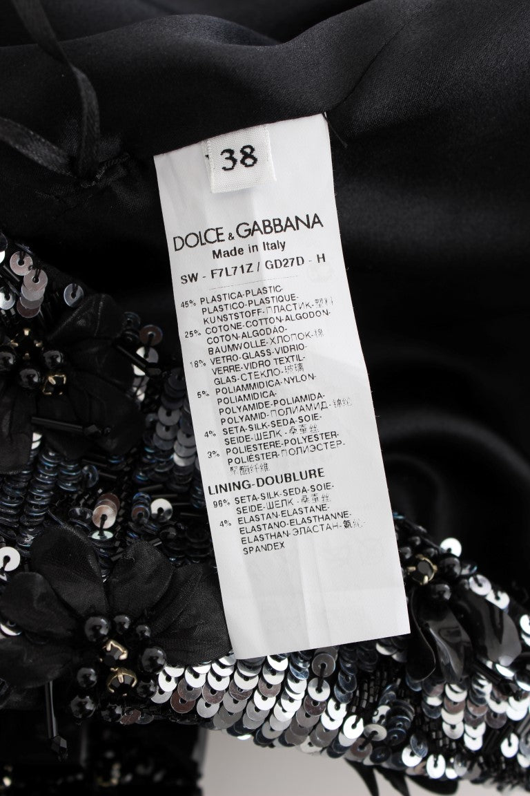 Buy Black Clear Crystal Runway Blouse Top by Dolce & Gabbana