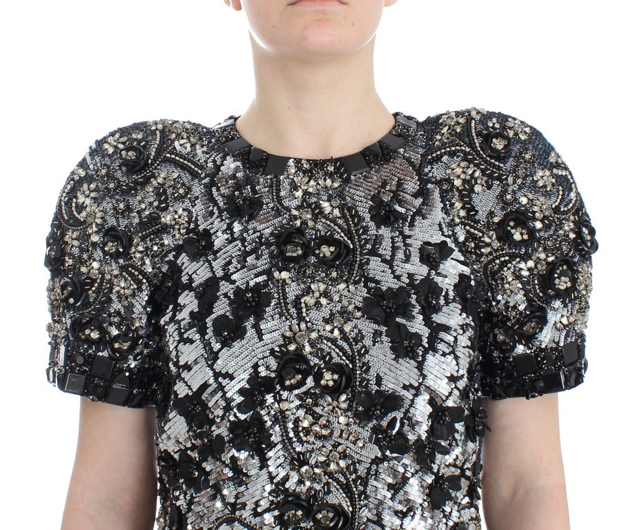 Buy Black Clear Crystal Runway Blouse Top by Dolce & Gabbana