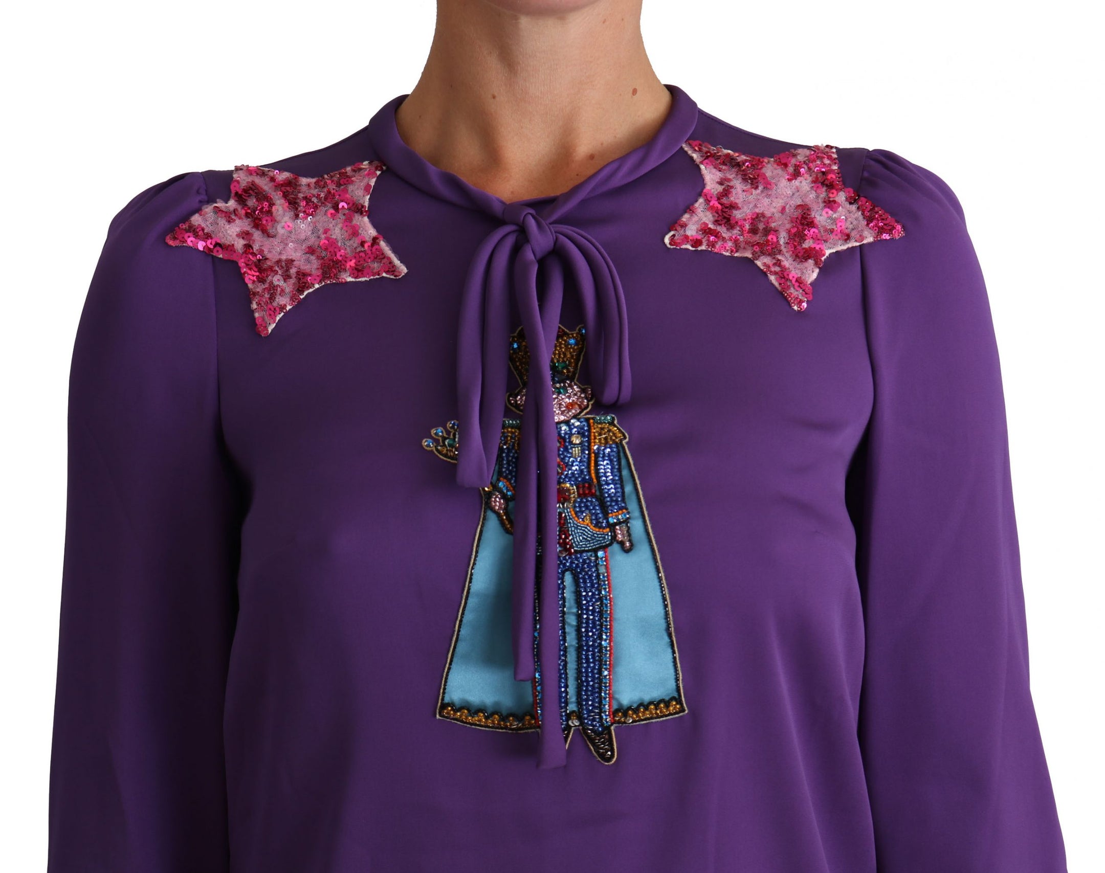 Buy Purple Blouse Prince  Fairy Tale Embellished  Top by Dolce & Gabbana