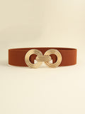 Buy Geometric Buckle Elastic Wide Belt by Faz