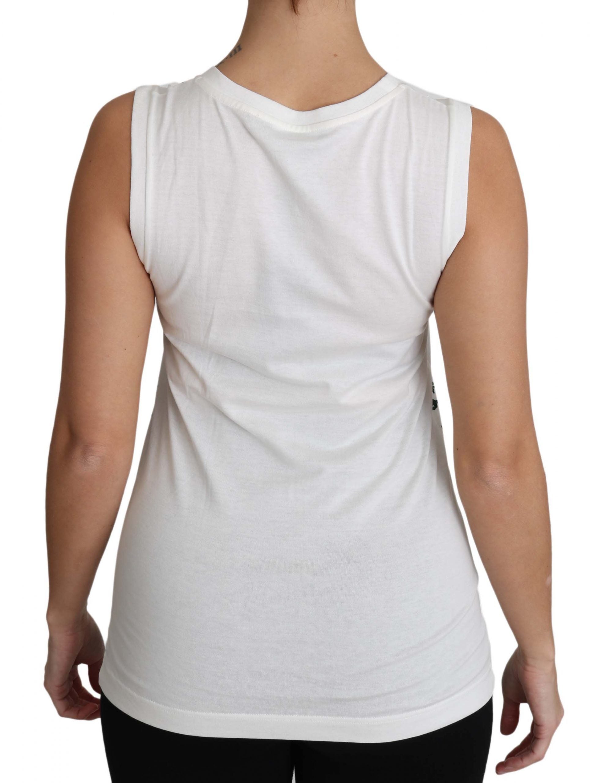 Buy White Cotton #gdfamily  Sleeveless Shirt Tank Top by Dolce & Gabbana