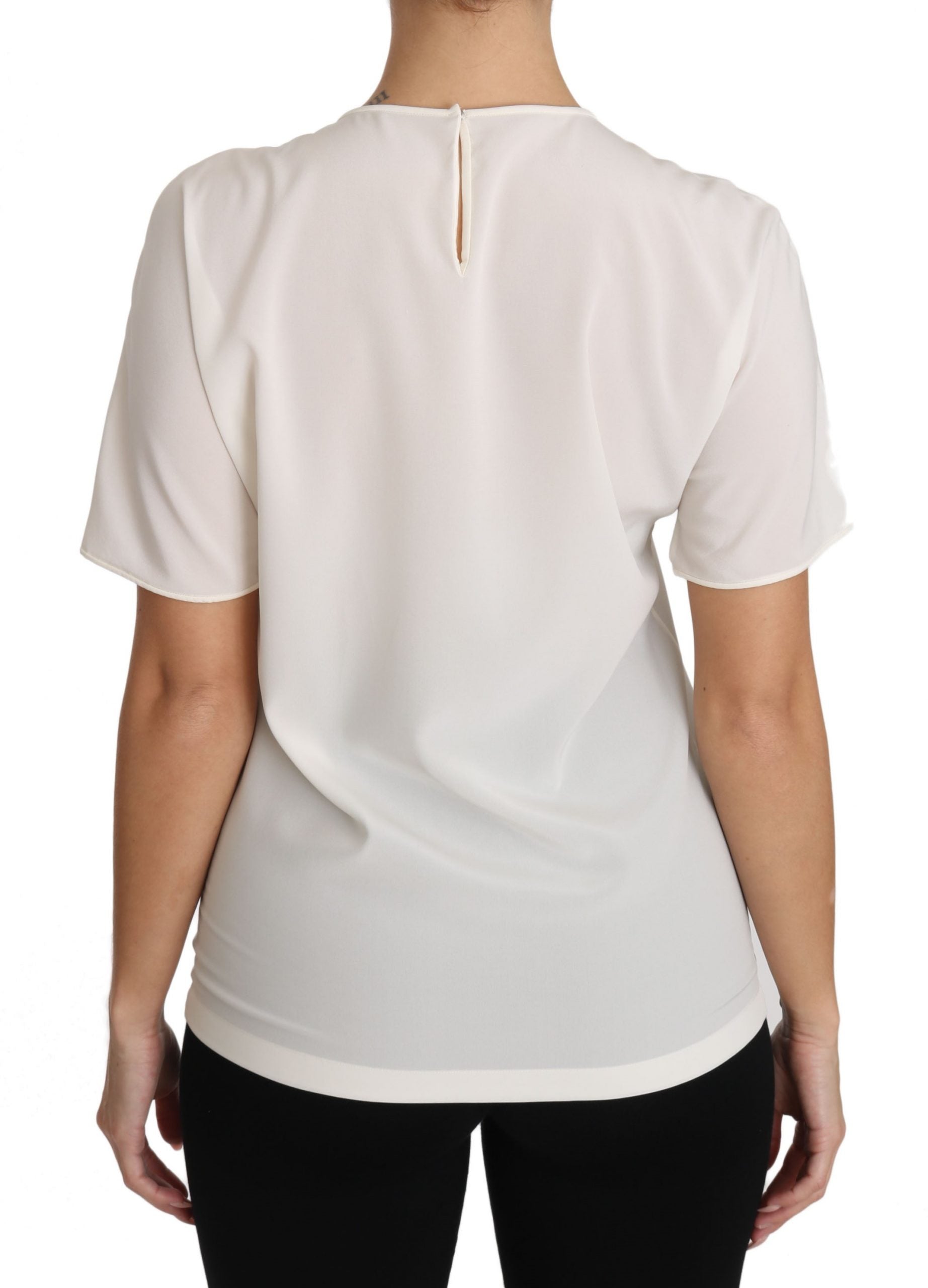 Buy White Silk Stretch #dgfamily T-shirt by Dolce & Gabbana