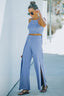 Buy Cropped Tie-Back Cami and Split Pants Set by Faz