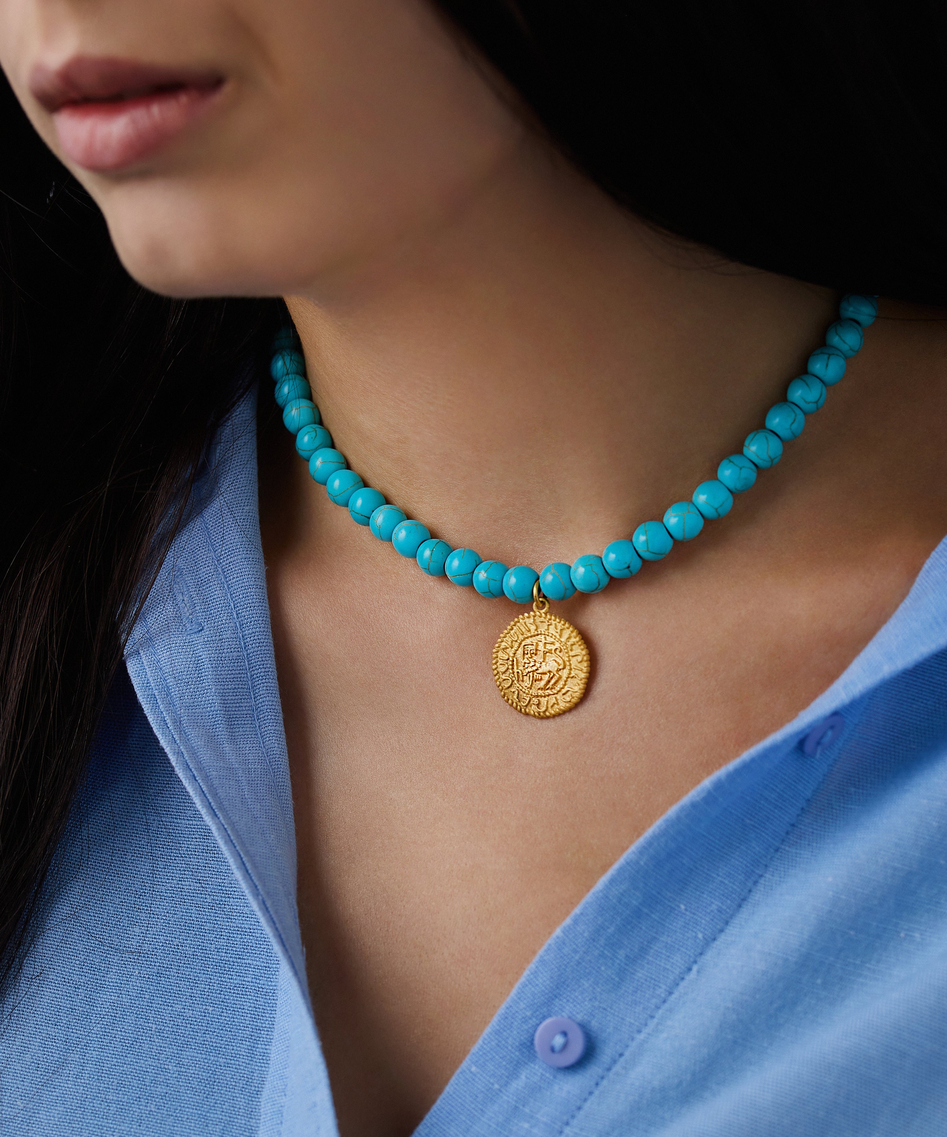 Buy Levon II Coin Necklace by Arubani
