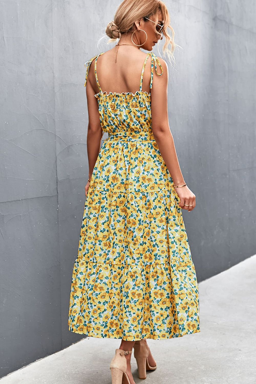 Buy Floral Tie-Shoulder Belted Dress by YO