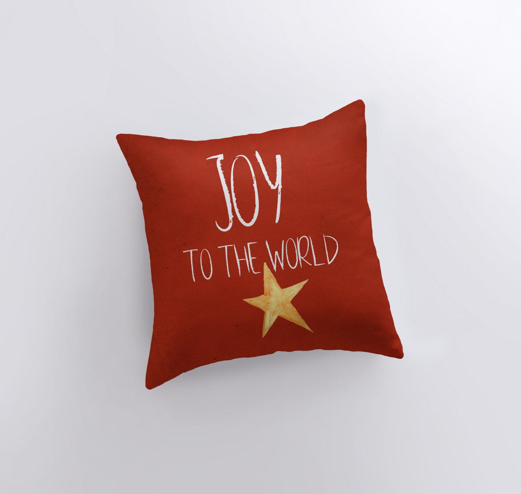 Buy Joy to the World Red Throw Pillow Cover by UniikPillows
