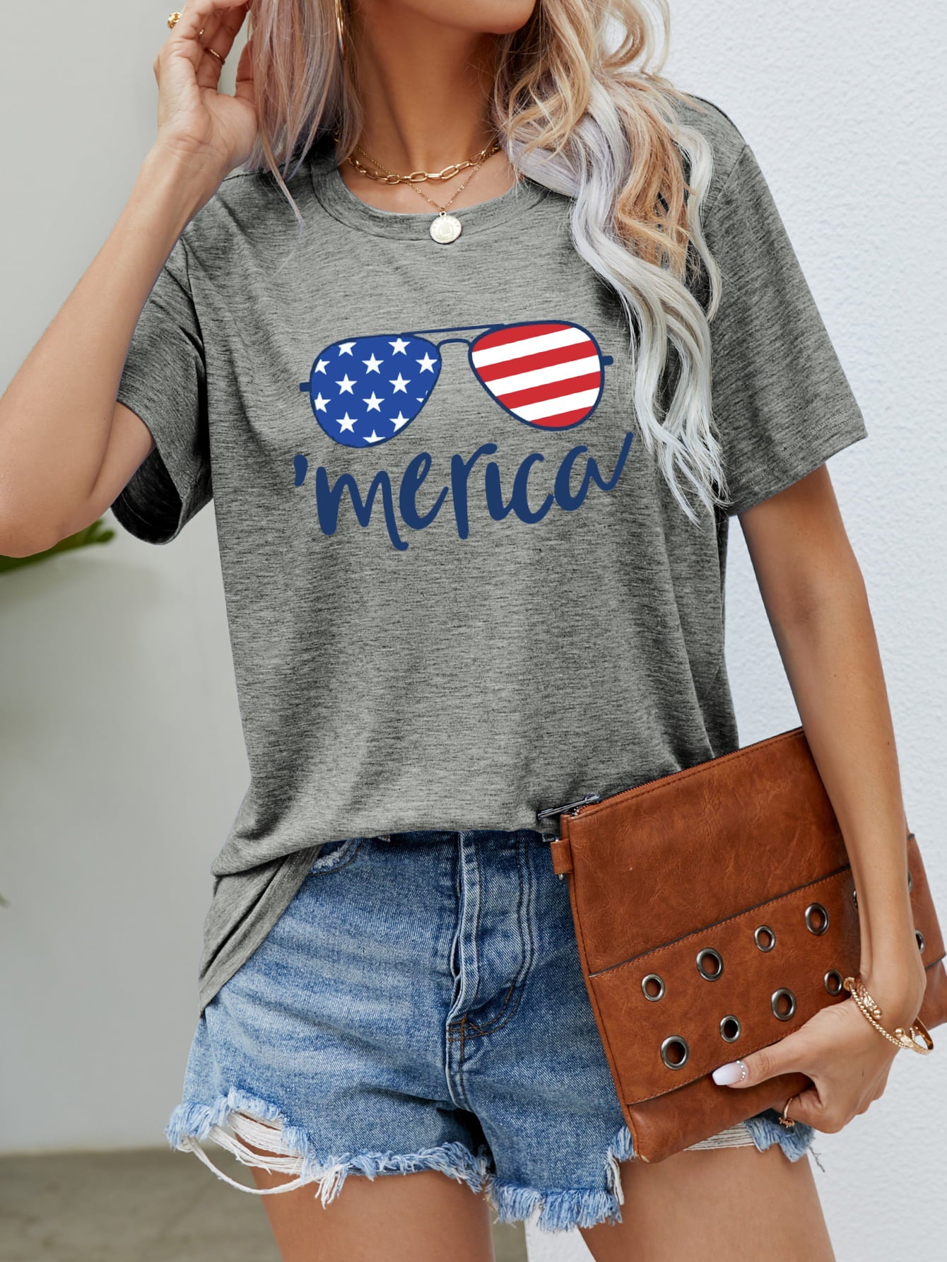 Buy US Flag Glasses Graphic Tee by Faz