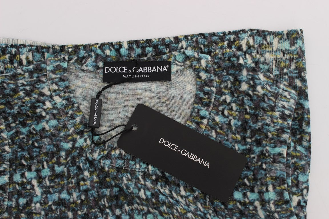 Buy Blue Wool Sweater Sleeveless Pullover by Dolce & Gabbana