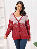 Buy Snowflake Button Down Cardigan by Faz