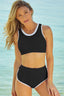 Buy Contrast Trim Two-Piece Swimsuit by Faz