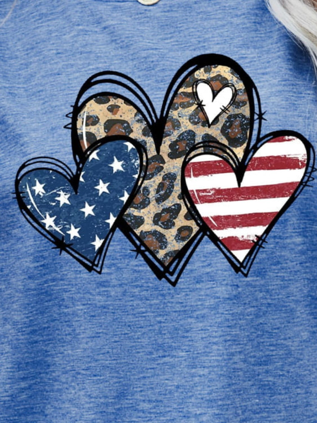 Buy US Flag Leopard Heart Graphic Tee by Faz
