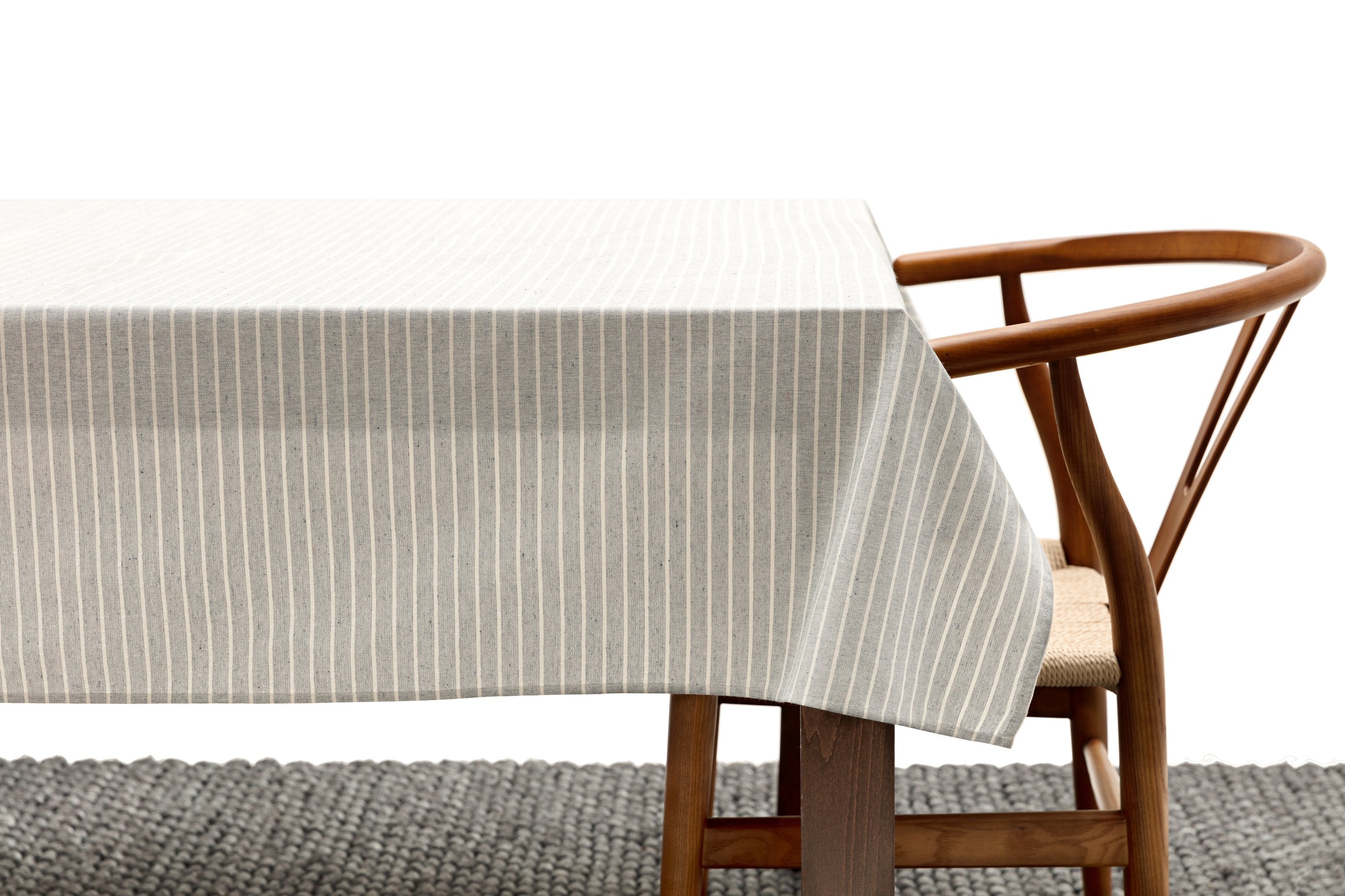 Buy Grey Striped Tablecloth by MEEMA